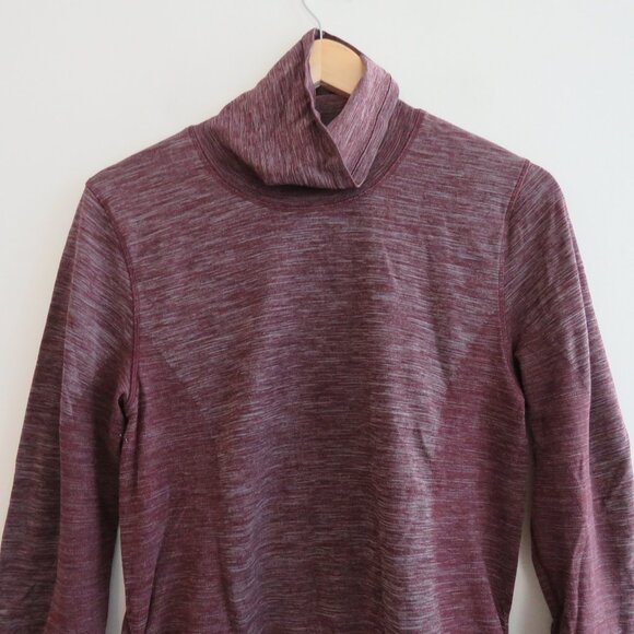 LULULEMON Woolly Wonder Turtleneck Top in Dark Adobe / White Wool - Size US 6 - Picture 4 of 14
